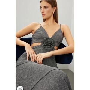 Line + Dot Black Chiffon Prism Dress
